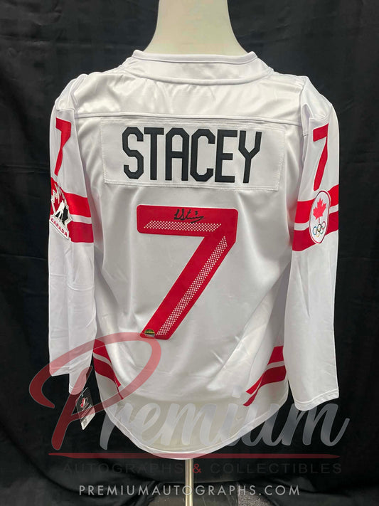 Laura Stacey Olympic Team Canada Autographed Bauer WHITE jersey