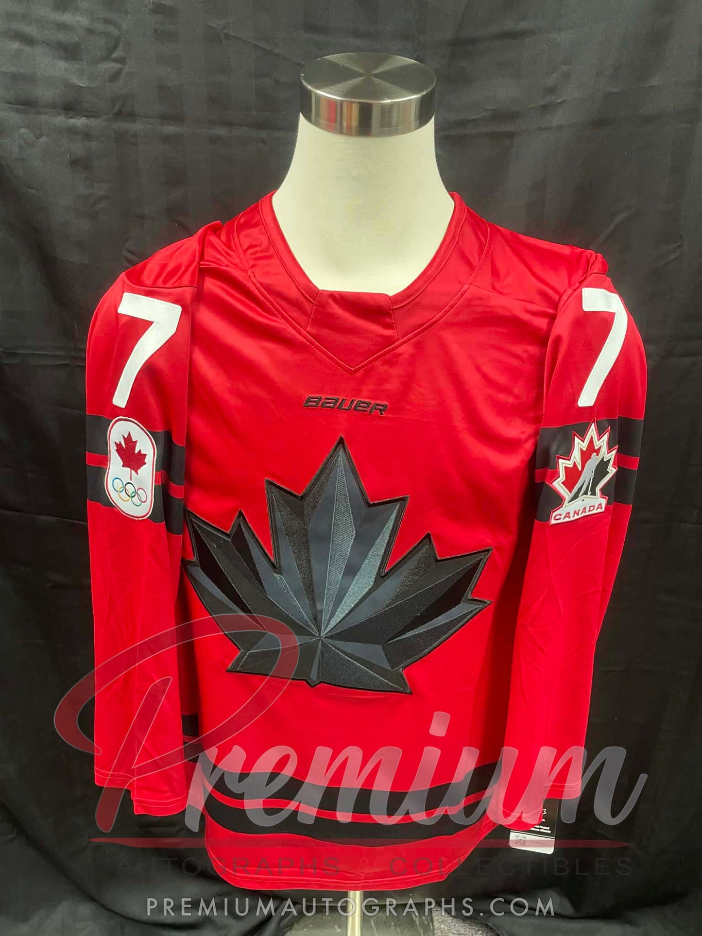 Laura Stacey Olympic Team Canada Autographed Bauer RED jersey