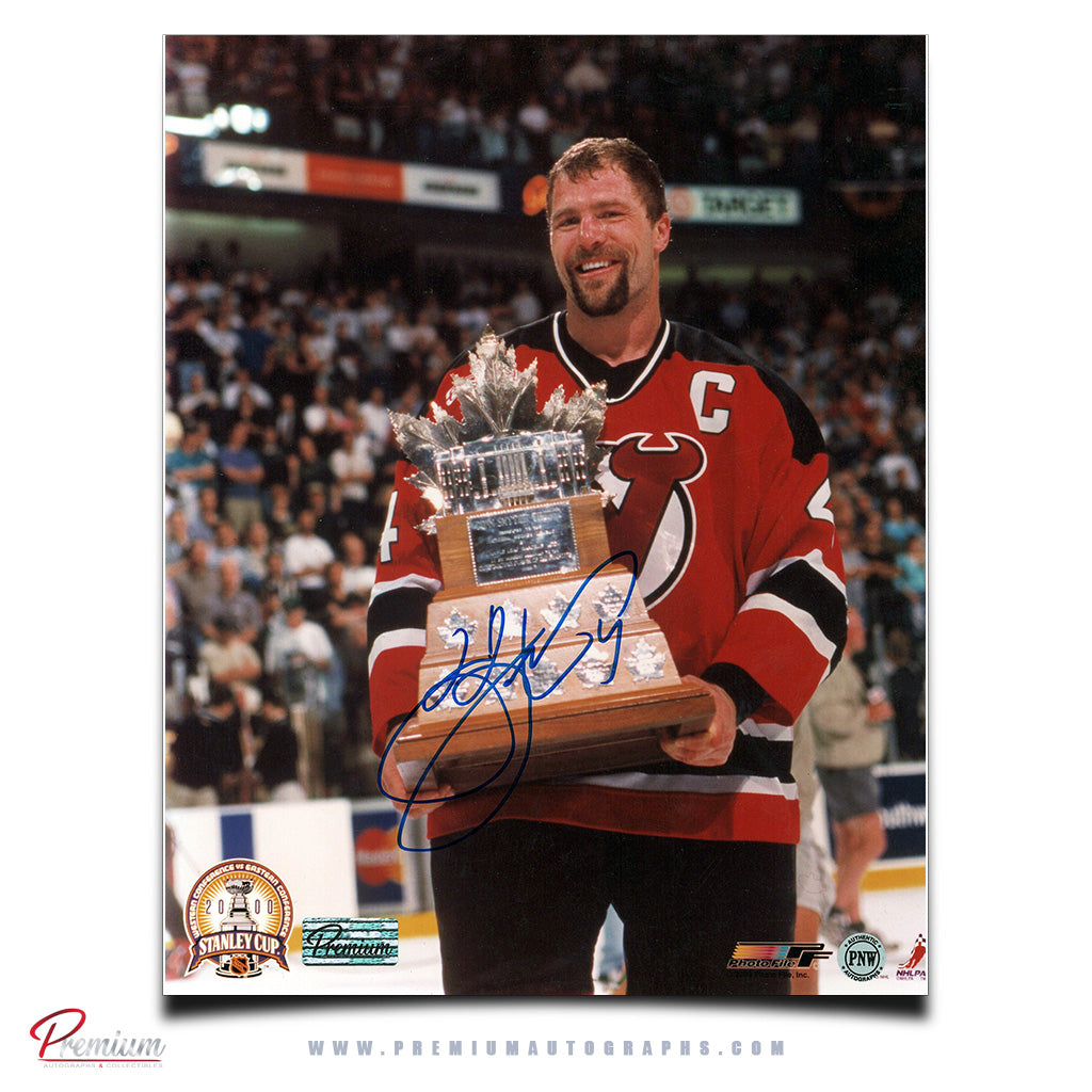 Scott Stevens New Jersey Devils Autographed 8x10 Photograph with Conn Smythe Trophy