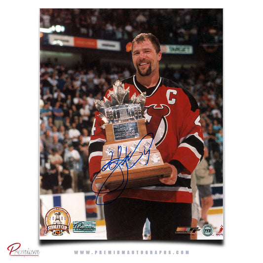 Scott Stevens New Jersey Devils Autographed 8x10 Photograph with Conn Smythe Trophy