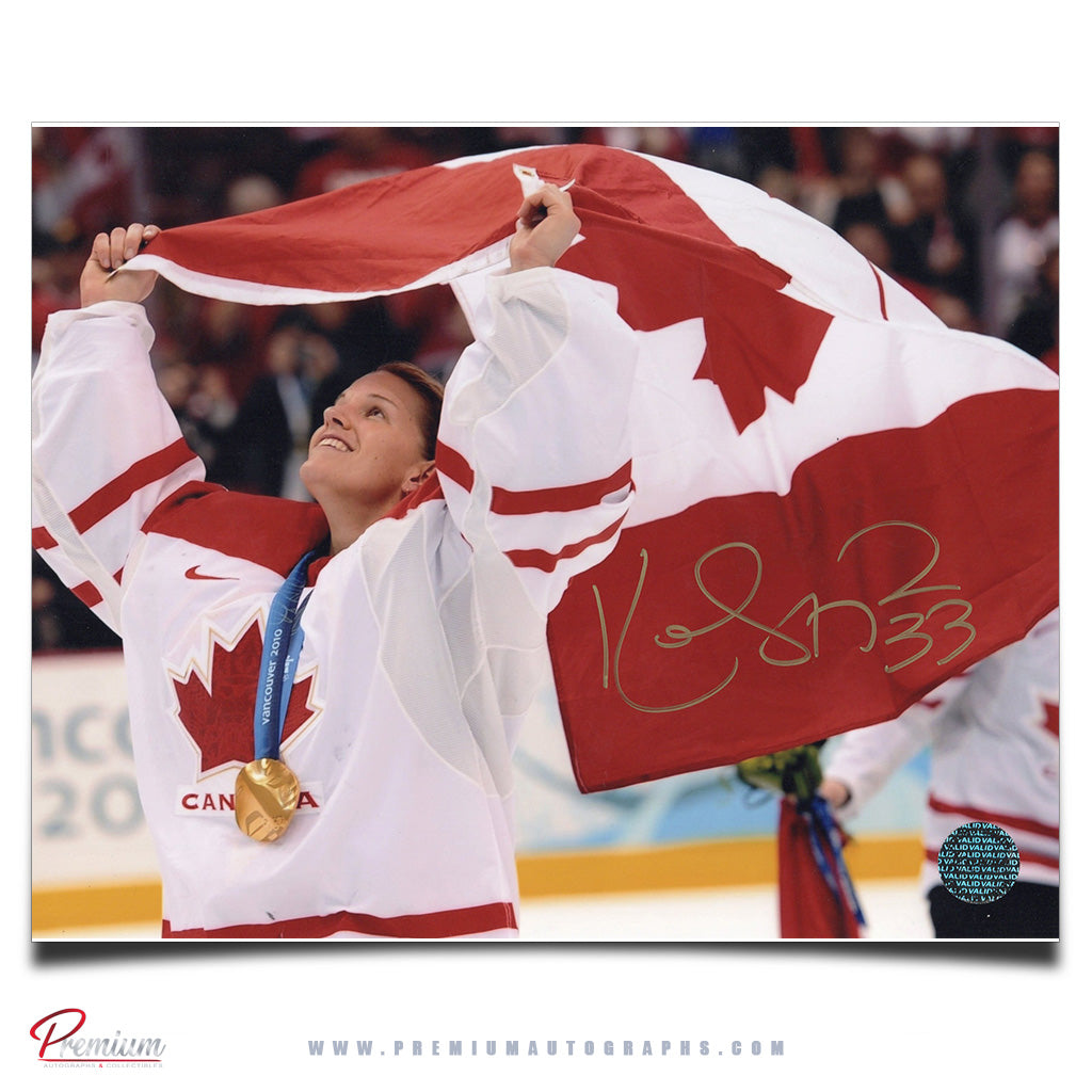 Kim St. Pierre Team Canada Autographed 8x10 Photograph Goal Medal Celebration