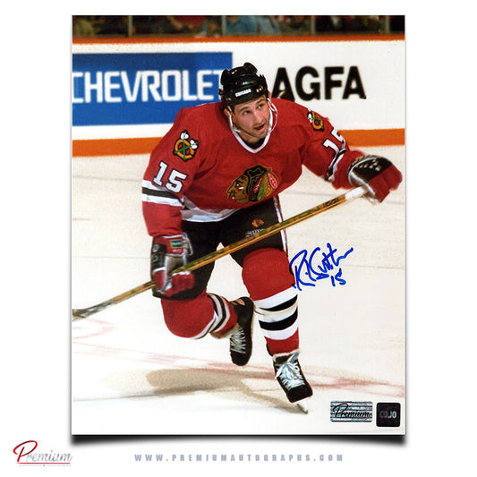 Rich Sutter Chicago Blackhawks Autographed 8x10 Photograph On the Attack