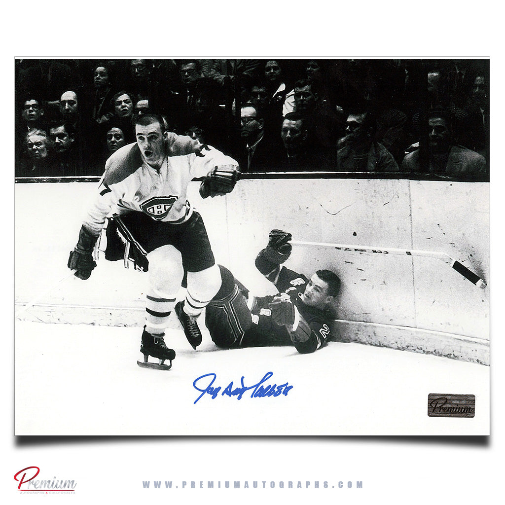 Jean Guy Talbot Montreal Canadiens Autographed 8x10 Photograph Vs. The Rangers