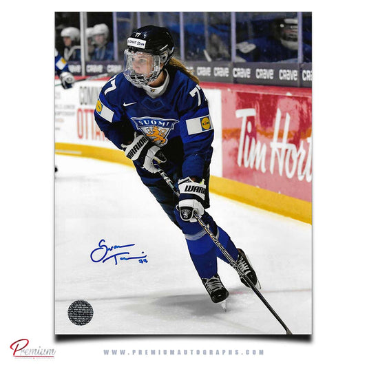 Susanna Tapani Team Finland Autographed Olympic 8x10 Photograph Along the Boards