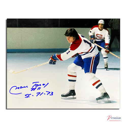 Marc Tardif Montreal Canadiens Signed 8x10 Photograph w/ SC 71-73 Inscription