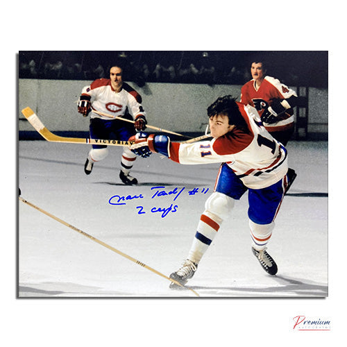 Marc Tardif Montreal Canadiens Signed 8x10 Photograph w/ 2 Cups Inscription