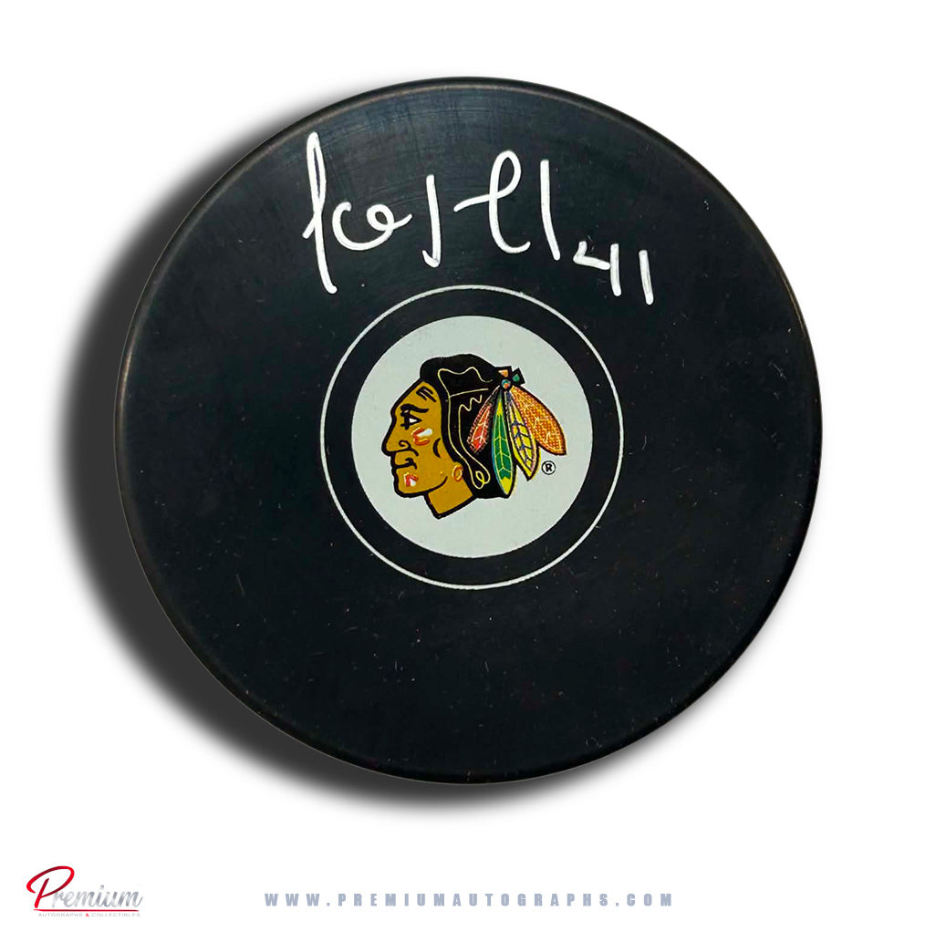 Jocelyn Thibault Chicago Blackhawks Autographed puck
