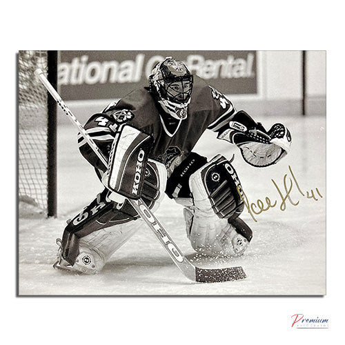 Jocelyn Thibault Chicago Blackhawks Signed 8x10 Photograph Focused Sepia