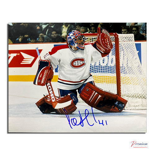 Jocelyn Thibault Montreal Canadiens Signed 8x10 Photograph Glove Save