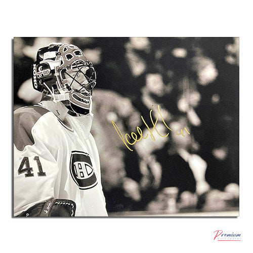 Jocelyn Thibault Montreal Canadiens Signed 8x10 Photograph Close Up Sepia