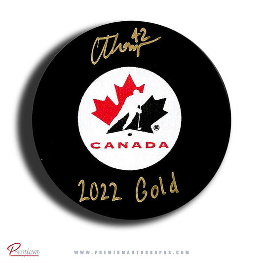 Claire Thompson Team Canada PWHL Autographed Puck w/ 2022 Gold Inscription