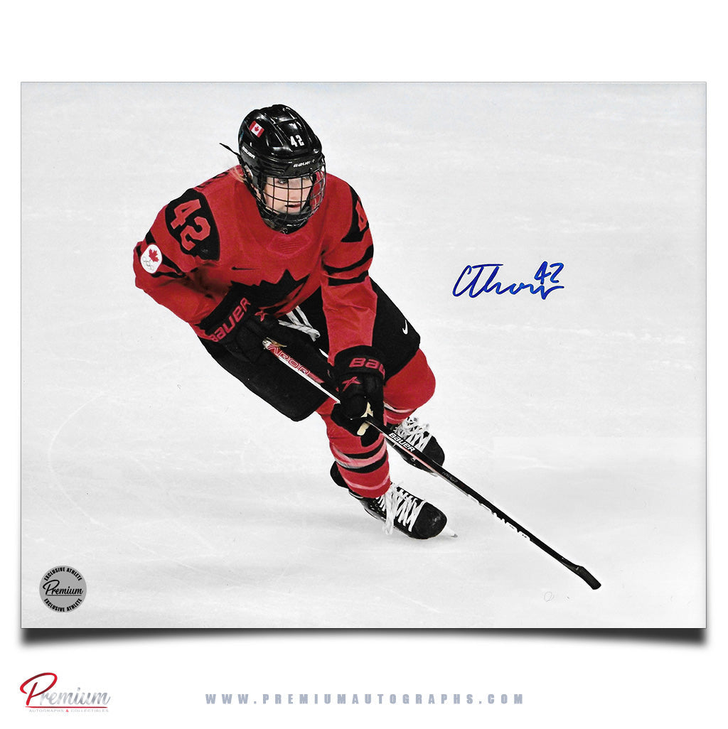 Claire Thompson Team Canada Autographed 8x10 Photograph On the Attack