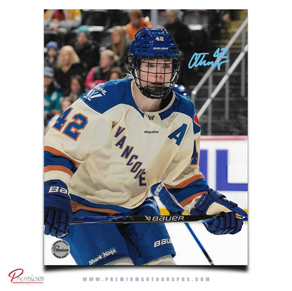 Claire Thompson Vancouver Goldeneyes PWHL Autographed 8x10 Photograph Close Up