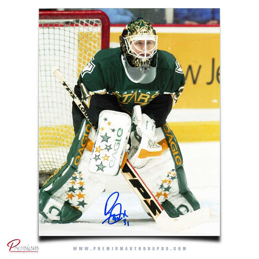 Ron Tugnutt Dallas Stars Signed 8x10 Photograph Focused