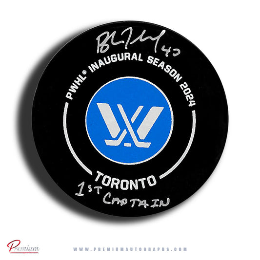 Blayre Turnbull Toronto Sceptres PWHL Autographed Puck Offical Game Puck