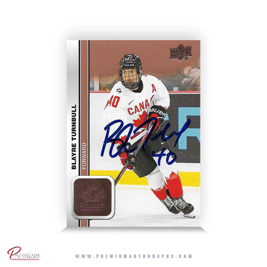 Blayre Turnbull Team Canada Autographed 23-25 Upper Deck Woman Hockey Card #60 Rose Gold Parallel