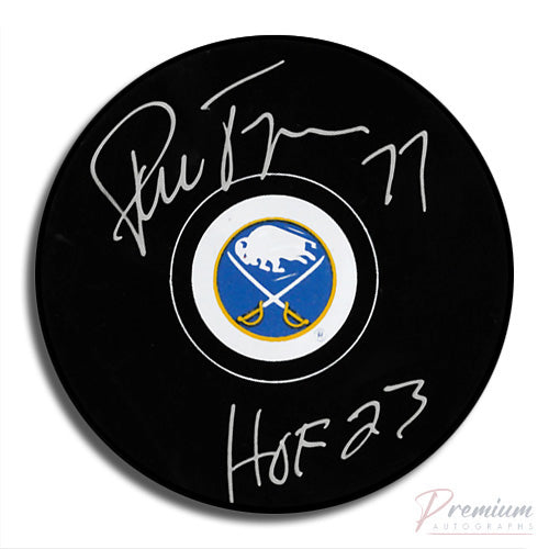 Pierre Turgeon Buffalo Sabres Signed Puck w/ HOF Inscription