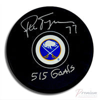 Pierre Turgeon Buffalo Sabres Signed Puck w/ 515 Goals Inscription