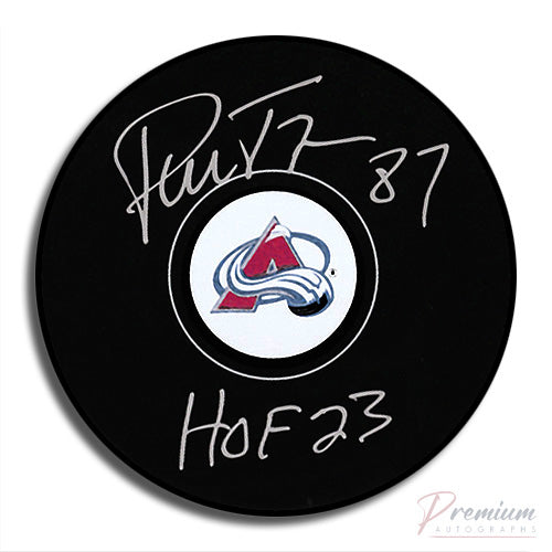 Pierre Turgeon Colorado Avalanche Signed Puck w/ HOF Inscription