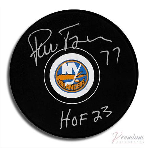 Pierre Turgeon New York Islanders Signed Puck w/ HOF Inscription