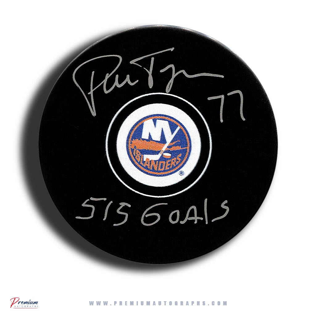 Pierre Turgeon New York Islanders Signed Puck w/ 515 GOALS Inscription