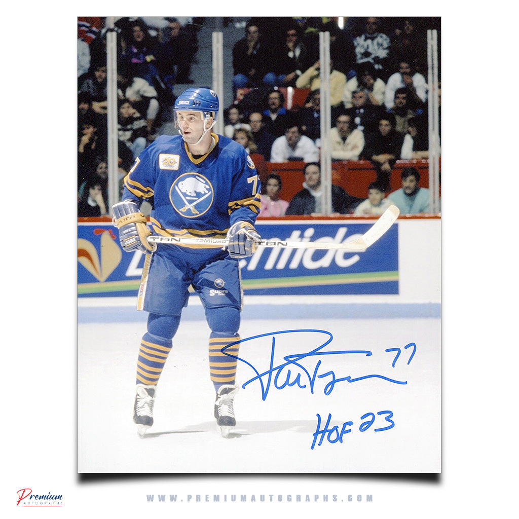 Pierre Turgeon Buffalo Sabres Signed 8x10 Photograph Standing w/ HOF Inscription