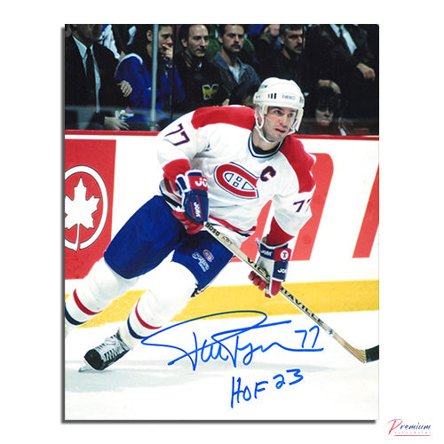 Pierre Turgeon Montreal Canadiens Signed 8x10 Photograph w/ HOF 23 Inscription