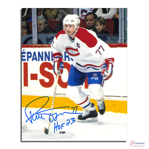 Pierre Turgeon Montreal Canadiens Signed 8x10 Photograph w/ HOF 23 Inscription