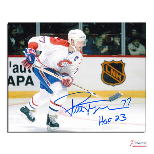 Pierre Turgeon Montreal Canadiens Signed 8x10 Photograph w/ HOF 23 Inscription