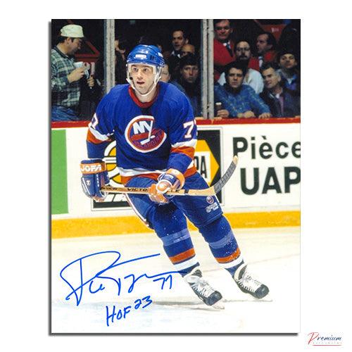 Pierre Turgeon New York Islanders Signed 8x10 Photograph w/ HOF 23 Inscription