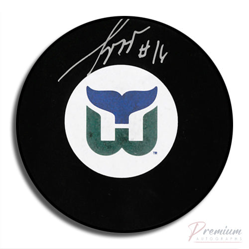 Sylvain Turgeon Hartford Whalers Signed Puck