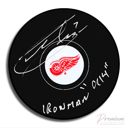 Garry Unger Detroit Red Wings Signed Puck w/ Ironman 914 Inscription