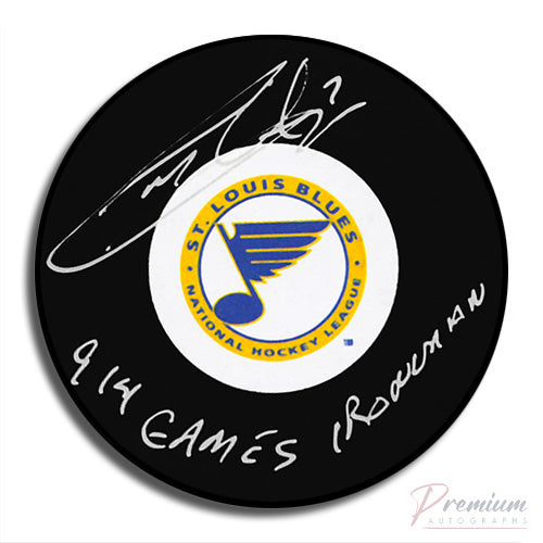 Garry Unger St-Louis Blues Signed Puck w/ Ironman 914 Inscription