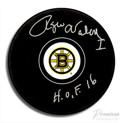 Rogie Vachon Boston Bruins Signed Puck w/ HOF '16 Inscription