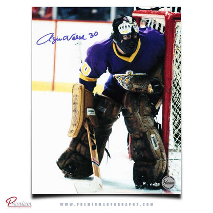 Rogie Vachon Los Angeles Kings Signed 8x10 Photograph Against the Post