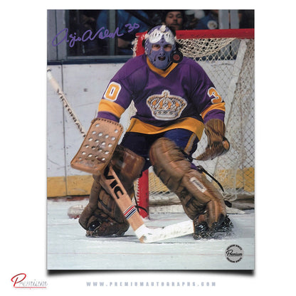 Rogie Vachon Los Angeles Kings Signed 8x10 Photograph Flying Puck (2)