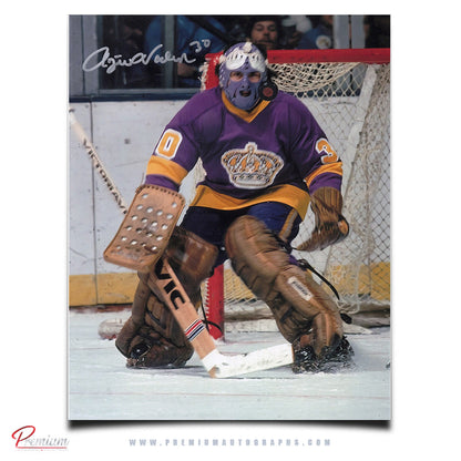 Rogie Vachon Los Angeles Kings Signed 8x10 Photograph Flying Puck (1)