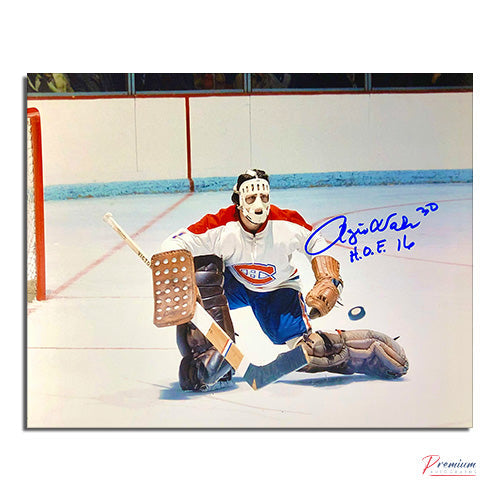 Rogie Vachon Montreal Canadiens Signed 8x10 Photograph Save w/ HOF 16 Inscription