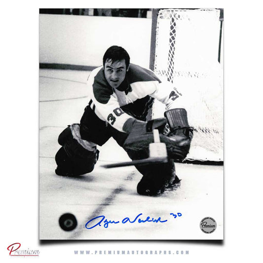 Rogie Vachon Montreal Canadiens Signed 8x10 Photograph Clearing the Puck