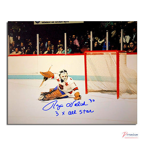 Rogie Vachon All-Star Signed 8x10 Photograph Save w/ 3x All Star Inscription