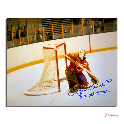 Rogie Vachon All-Star Signed 8x10 Photograph Black Save w/ 2x All Star Inscription