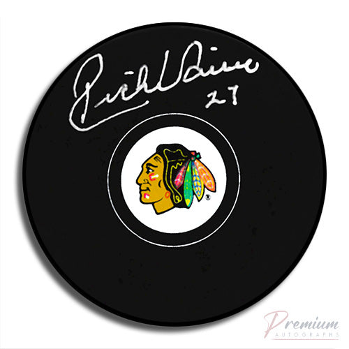 Rick Vaive Chicago Blackhawks Signed Puck