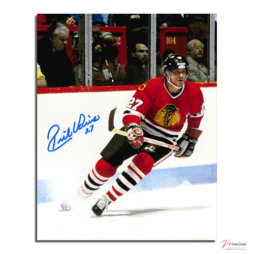 Rick Vaive Chicago Blackhawks Signed 8x10 Photograph Snow Spray