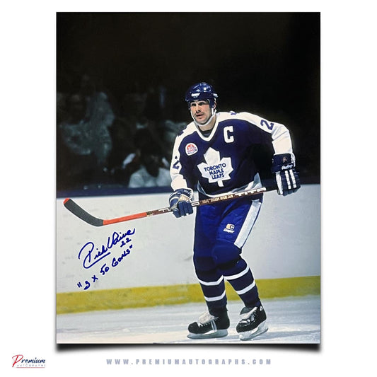 Rick Vaive Toronto Maple Leafs Signed 16x20 Photograph Captain w/ 3x 50 goals Inscription