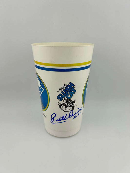 Rick Vaive Buffalo Sabres Autographed Plastic Drinking Cup, Mac's Slush Cat