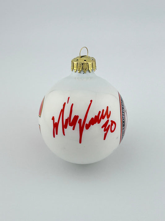 Mike Vernon Autographed Calgary Flames Themed Christmas Ornament