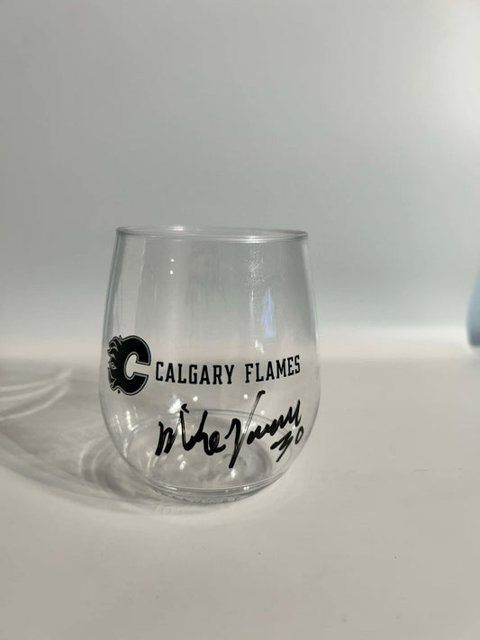 Mike Vernon Calgary Flames Autographed Drinking Glass