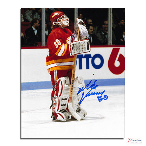 Mike Vernon Calgary Flames Signed 8x10 Photograph Resting