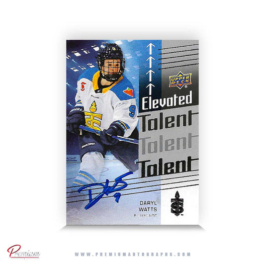 Daryl Watts Toronto Spectres Autographed 2024-25 Upper Deck Elevated Talent Insert PWHL Hockey Card #ET-13
