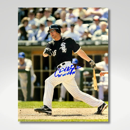 Chris Widger Chicago White Sox Signed 8x10 Photograph w/ 05 WS Champ Inscription